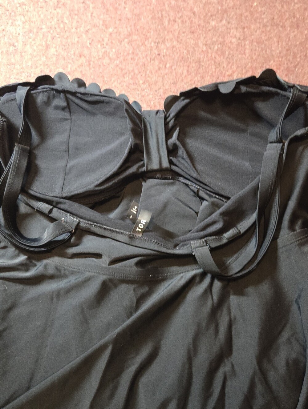 Torrid Black Scalloped Flyaway Tankini Top Size 3 Bo Bottoms - Picture 8 of 8